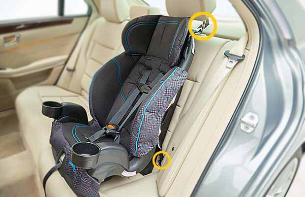 Booster seat installed using LATCH hardware