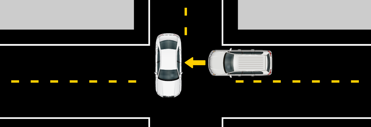 Diagram of a real-world side impact crash